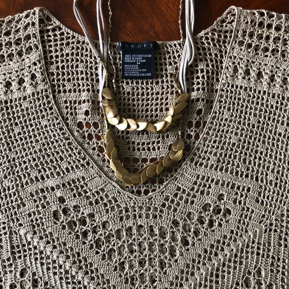 Theory Crocheted Cap Sleeve Top - Picture 2 of 3